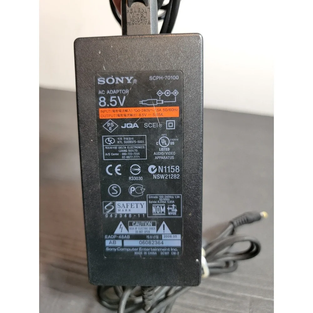 Sony‎ Playstation 2 Slim Power Supply Cable OEM SCPH-70100 Black Tested Works